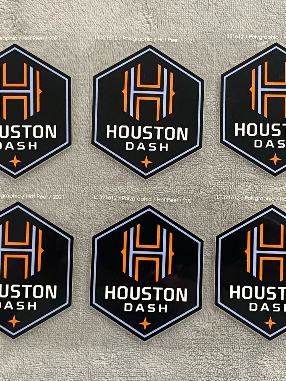 Houston Dash Soccer HTV Heat Transfer Vinyl Iron On Patch - Lot Of 6